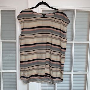 Ann Taylor Striped  Sleeveless Blouse, size Large